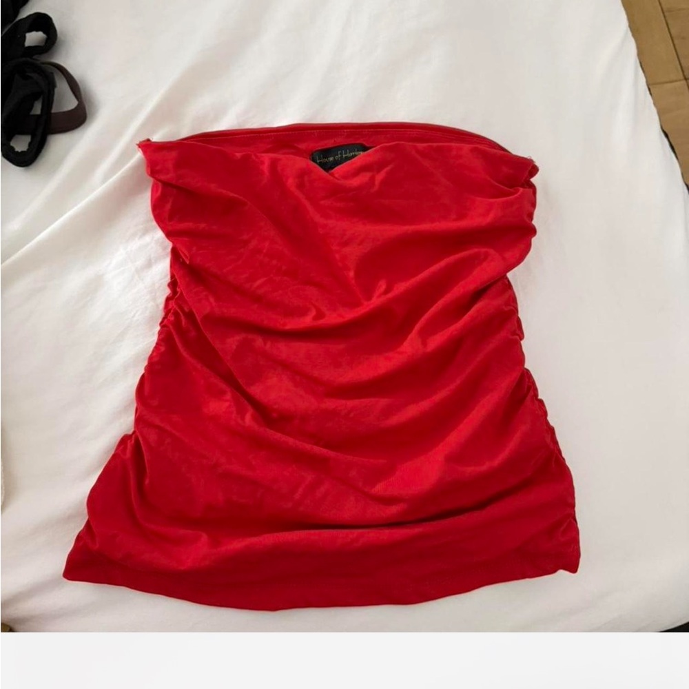 Revolve House of Harlow 1960 Vibrant Red Strapless Dress